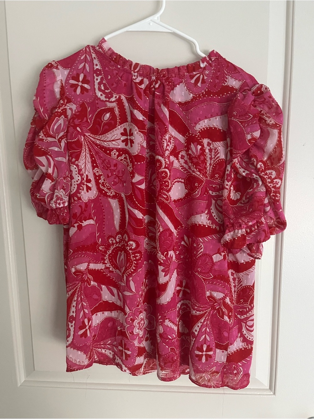 Rachel Zoe Pink Paisley Peasant Blouse